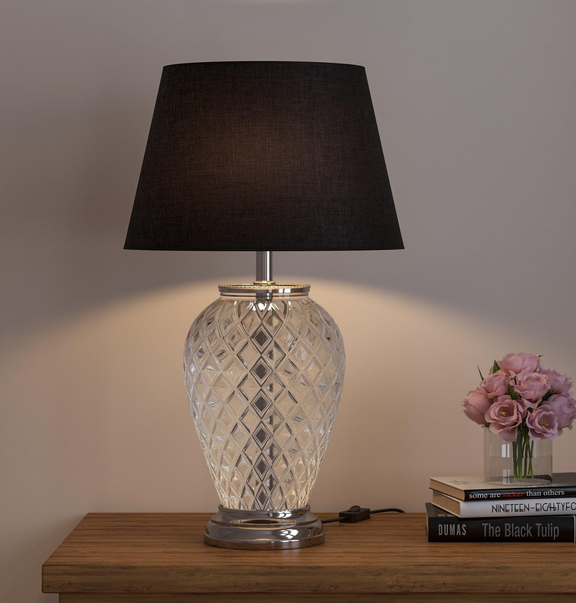 Buy Table lamp - Diamond Cut Glass Table Lamp for Living Room and Bedroom | Lamp Table by KP Lamps Store on IKIRU online store