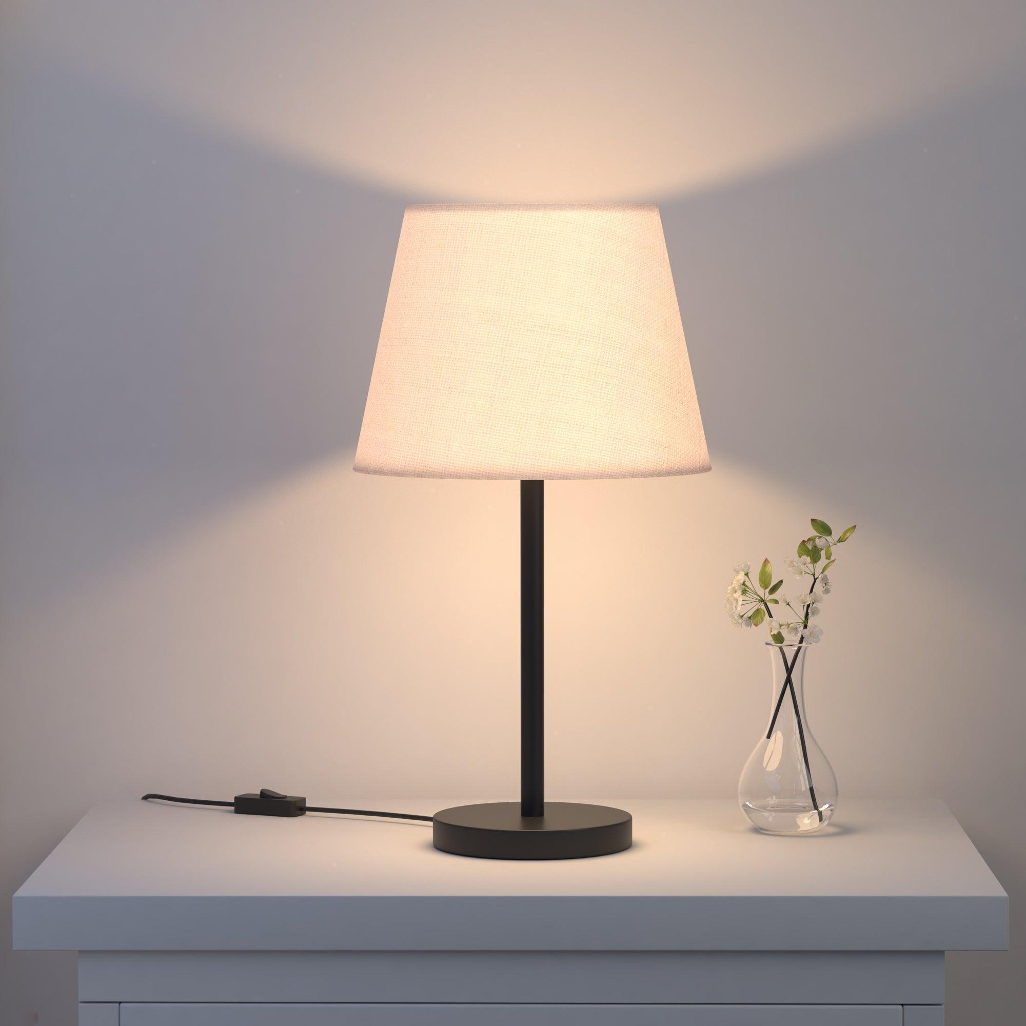 Buy Table lamp - Elegant Black Table Lamp With Off White Lampshade by KP Lamps Store on IKIRU online store