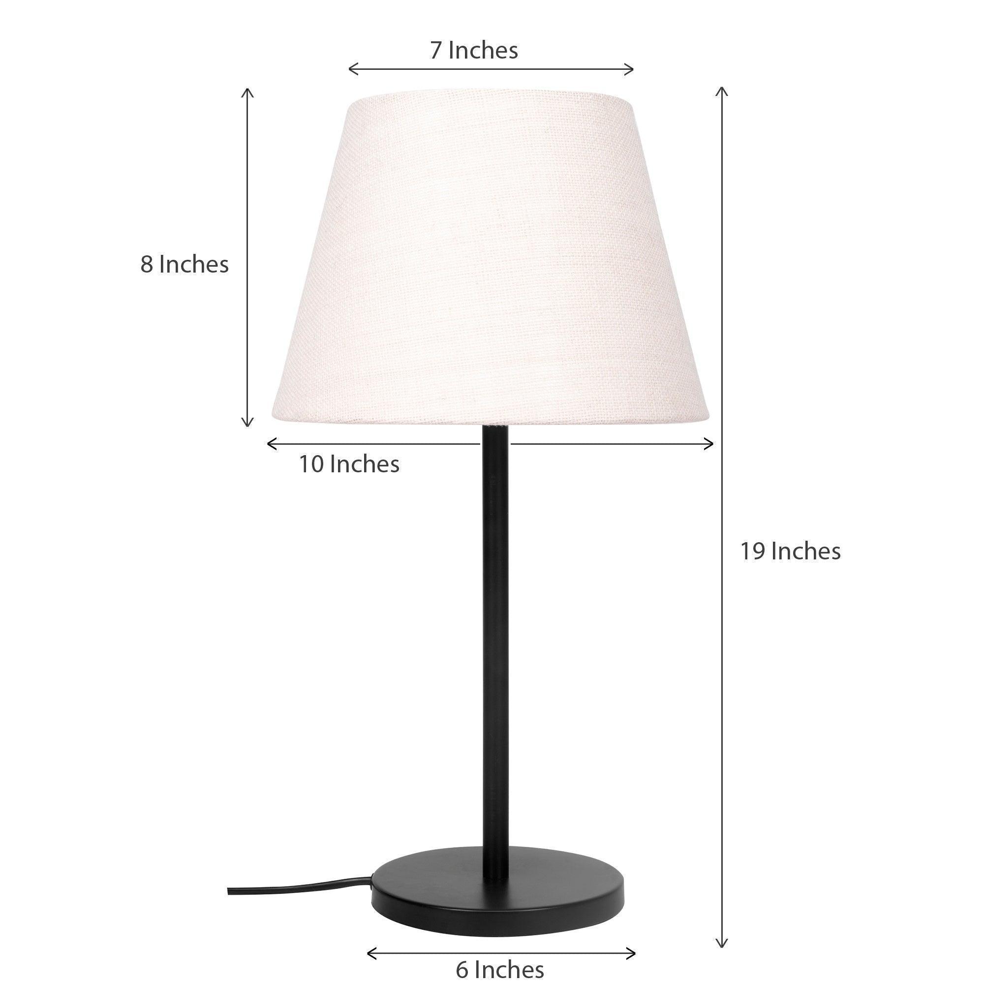 Buy Table lamp - Elegant Black Table Lamp With Off White Lampshade by KP Lamps Store on IKIRU online store