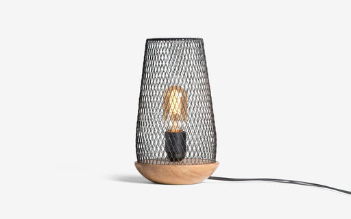Buy Table lamp - Grace Iron and Wooden Table Lamp Light | Wire Mesh Black Desk Lamp For Home by Orange Tree on IKIRU online store