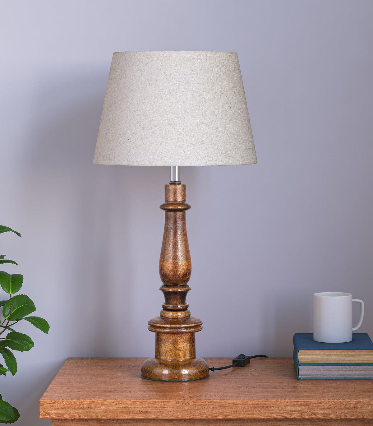 Handcrafted Wooden Table Lamp Bedroom Living Room Study IKIRU