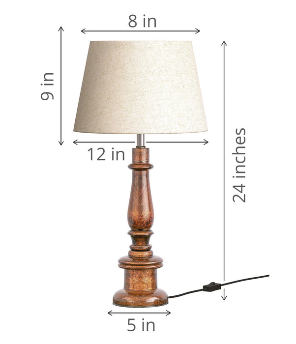 Buy Table lamp - Handcrafted Wooden Table Lamp Bedroom Living Room & Study by KP Lamps Store on IKIRU online store