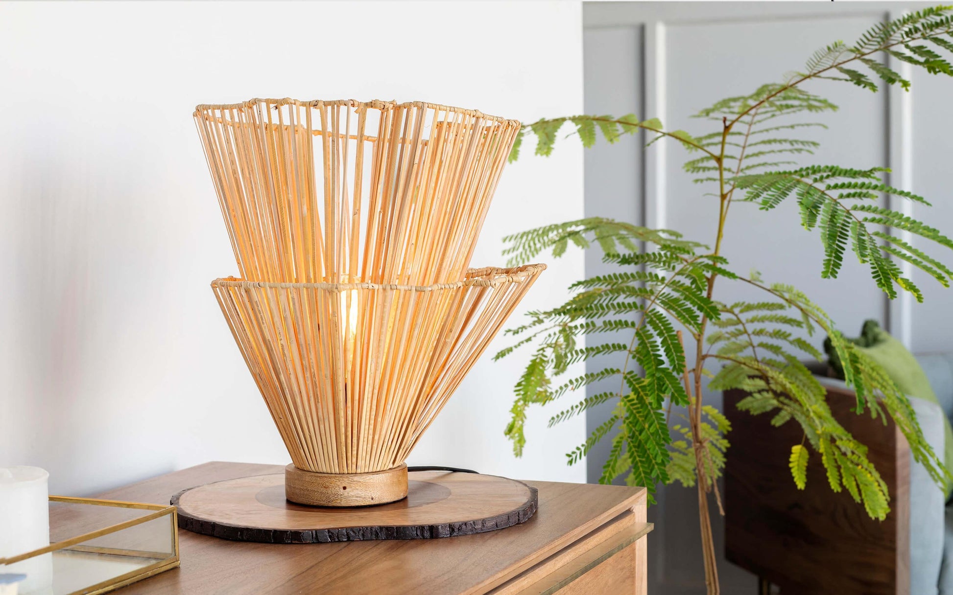 Klimt Aesthetic Beautiful Cane Table Lamp Light For Side Table Or