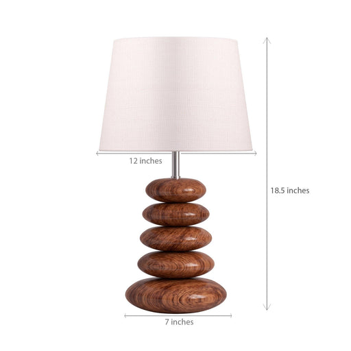 Buy Table lamp - Mango Wood Pebble Design Table Lamp For Living Room and Bedroom | Night Table Lamp by KP Lamps Store on IKIRU online store
