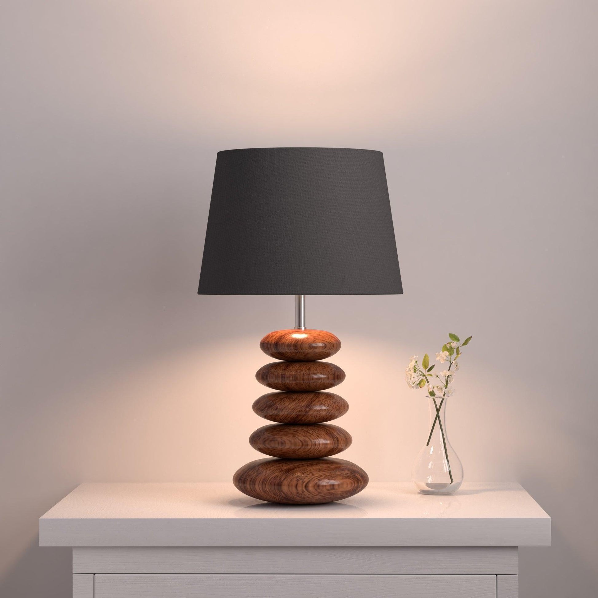 Buy Table lamp - Mango Wood Pebble Design Table Lamp For Living Room and Bedroom | Night Table Lamp by KP Lamps Store on IKIRU online store