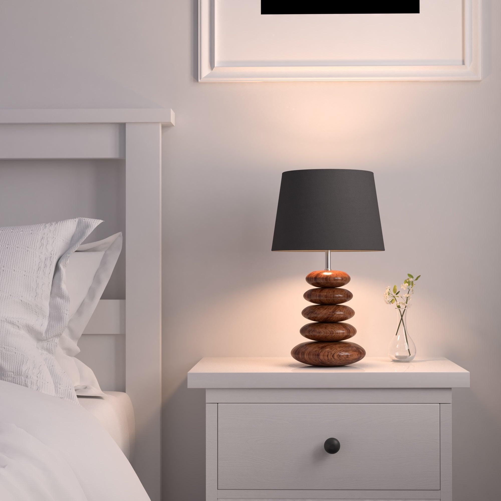 Buy Table lamp - Mango Wood Pebble Design Table Lamp For Living Room and Bedroom | Night Table Lamp by KP Lamps Store on IKIRU online store