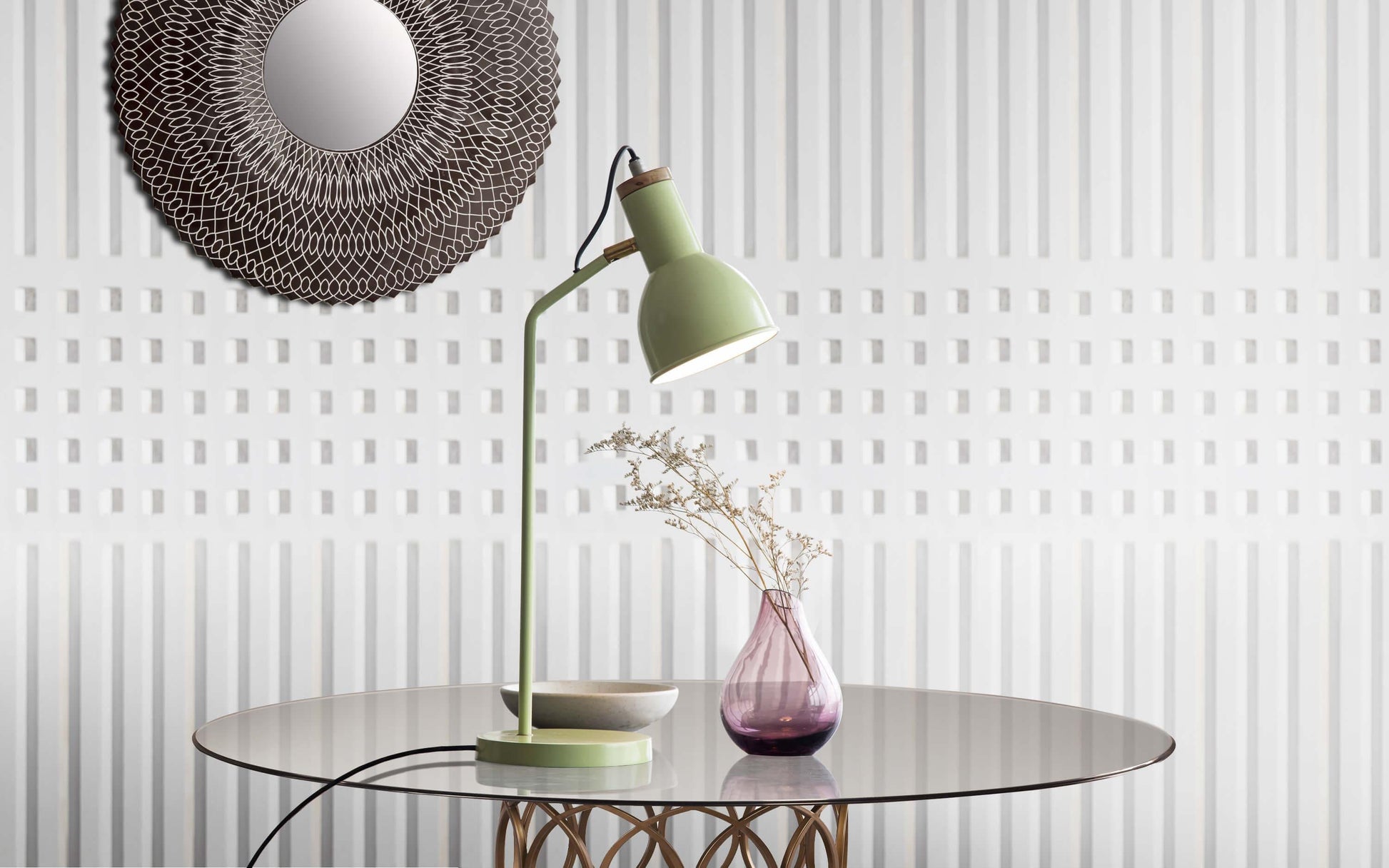 Buy Table lamp - Modern Rotating Table Lamp | Decorative Green Finish Lamp Light For Study Table & Home by Orange Tree on IKIRU online store