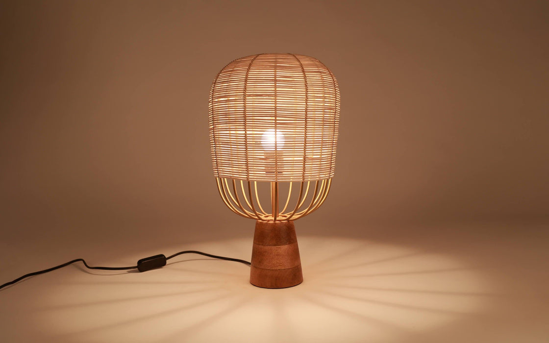 Buy Table lamp - Natural Cane & Iron Finish Table Lamp Light For Home And Table Decor by Orange Tree on IKIRU online store