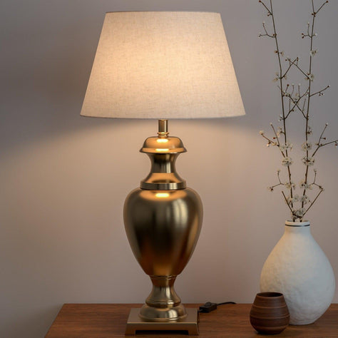Royal Brass Antique Gold Trophy Table Lamp | Elegant Lighting