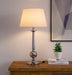 Buy Table lamp - Silver Table Lamp With Off white Lampshade For Side Table by KP Lamps Store on IKIRU online store
