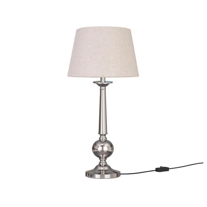 Buy Table lamp - Silver Table Lamp With Off white Lampshade For Side Table by KP Lamps Store on IKIRU online store