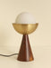 Buy Table lamp - Wood and Brass Table Lamp | Decorative Side Table Lamp With Spherical Bulb by Studio Indigene on IKIRU online store