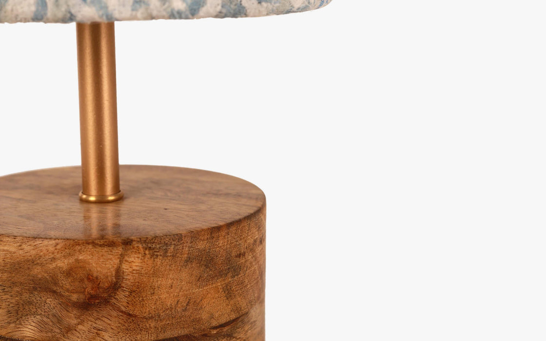 Buy Table lamp - Wooden Base & Blue Fabric Table Lamp Light For Bedside Table Sideboards Or Office by Orange Tree on IKIRU online store