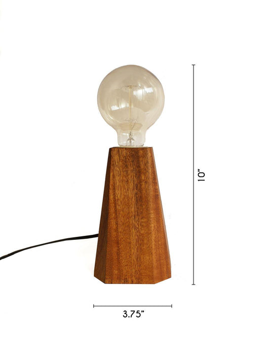 Buy Table lamp - Wooden Table Lamp for Office, Study ,Side Table and Home Decor, Pyramid Base With Bulb by Studio Indigene on IKIRU online store