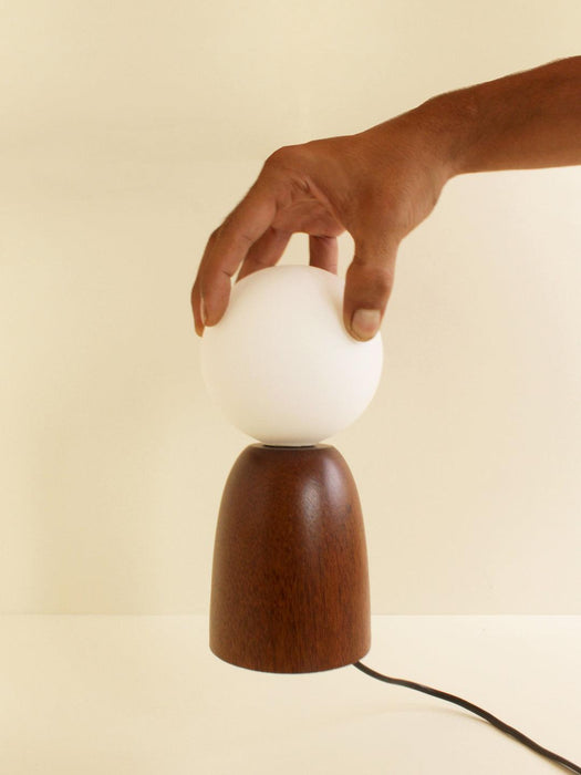 Buy Table lamp - Wooden Table Lamp with Spherical Bulb for Lighting & Decor by Studio Indigene on IKIRU online store