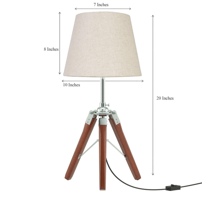 Buy Table lamp - Wooden Tripod Table Lamp For Bedroom Decoration by KP Lamps Store on IKIRU online store