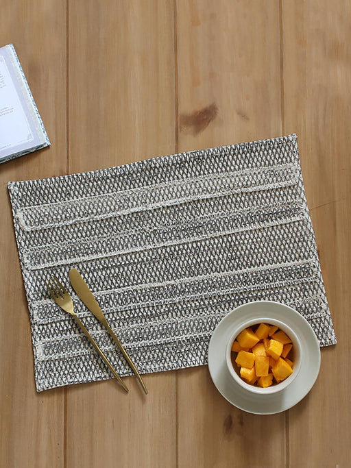 Buy Table Mats - Beige & Black Cotton Dining Table Mat Placemat For Dining Table & Kitchen Utilities by House this on IKIRU online store