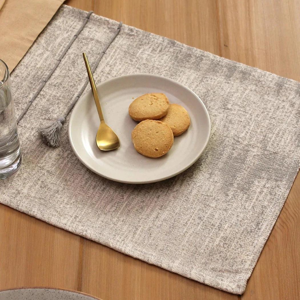 Buy Table Mats - White and Grey Cotton Table Placemat For Dinning Table Decor by House this on IKIRU online store
