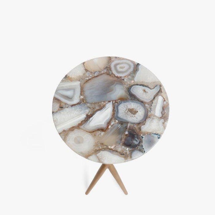 Buy Table - Stylish Agate & Metal Coffee Side Table | Stone Finish Corner Stand For Living Room & Home Decor by Casa decor on IKIRU online store