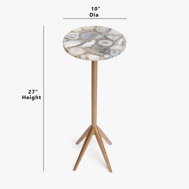 Buy Table - Stylish Agate & Metal Coffee Side Table | Stone Finish Corner Stand For Living Room & Home Decor by Casa decor on IKIRU online store