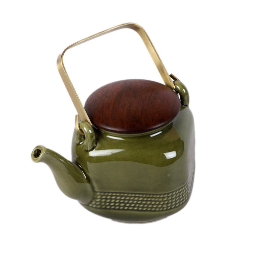 Buy Teapot - Amiya Ceramic Tea Pot | Green Handmade Chai Kettle For Kitchen & Office by Courtyard on IKIRU online store