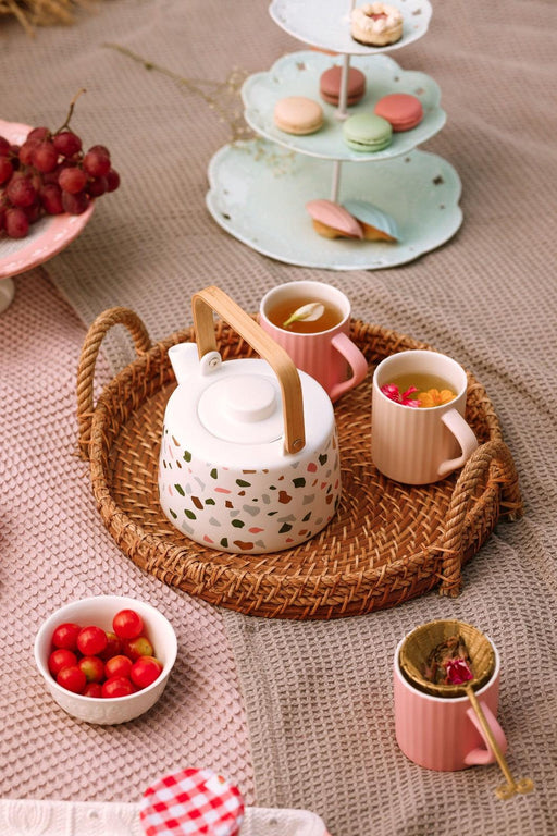 Buy Teapot - Multicolour Ceramic Terrazzo Kettle | White Teapot For Serveware by The Herb Boutique on IKIRU online store