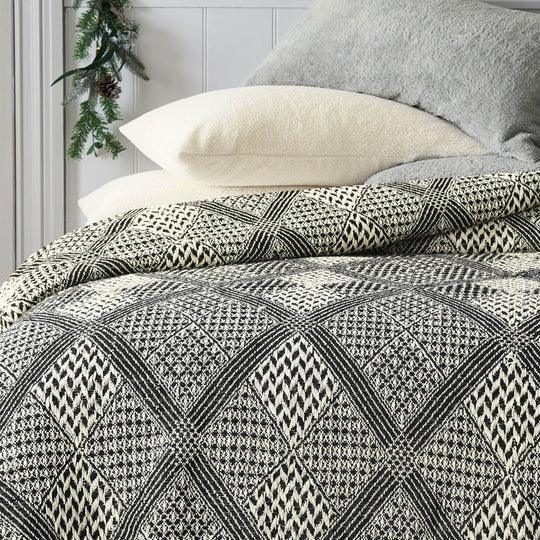 Buy Throws - Black Cotton Throw Diamond Tufted Bedcover For Bedroom & Home by Sashaa World on IKIRU online store