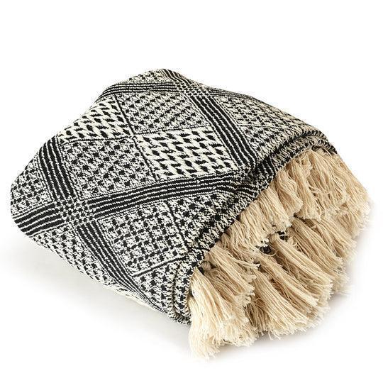 Buy Throws - Black Cotton Throw Diamond Tufted Bedcover For Bedroom & Home by Sashaa World on IKIRU online store