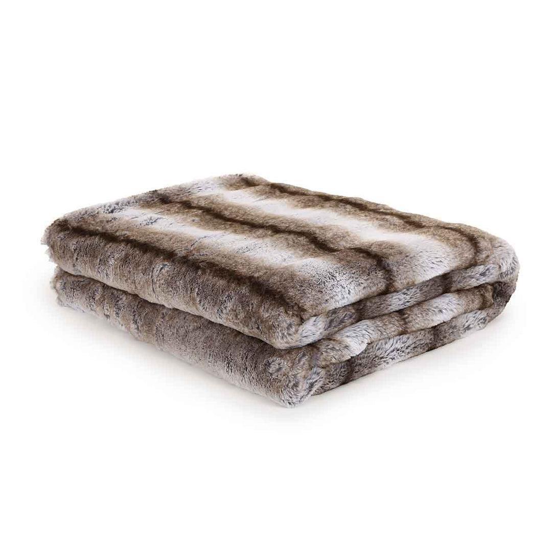 Buy Throws - Buffy Soft Brown White Throw Ultra Luxe by Home4U on IKIRU online store
