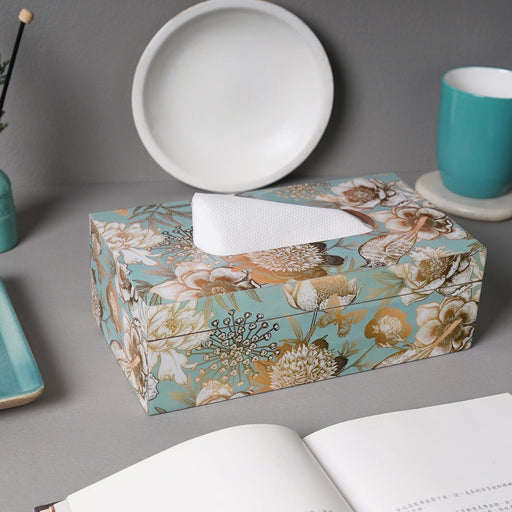 Buy Tissue Holder - Decorative Blue Floral Tissue Paper Holder Box For Table by Casa decor on IKIRU online store