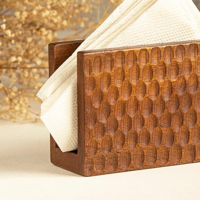 Buy Tissue Holder - Wooden Holder For Napkin & Tissue Paper For Dining Table Brown Color by Houmn on IKIRU online store