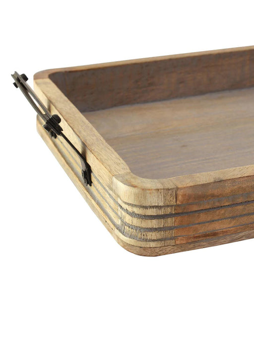 Buy Tray - Rectangular Wooden Serving Tray | Platter With Handles For Home & Kitchen Utilities by House this on IKIRU online store