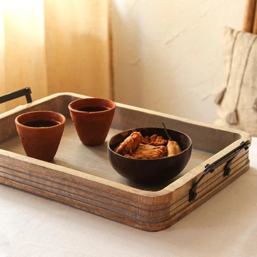 Buy Tray - Rectangular Wooden Serving Tray With Handles by House this on IKIRU online store