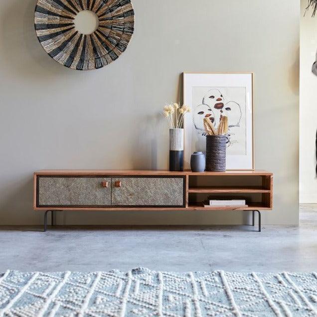 Buy TV Unit - Jarrah Acacia Wood TV Cabinet | TV Wall Unit For Living Room by The home dekor on IKIRU online store