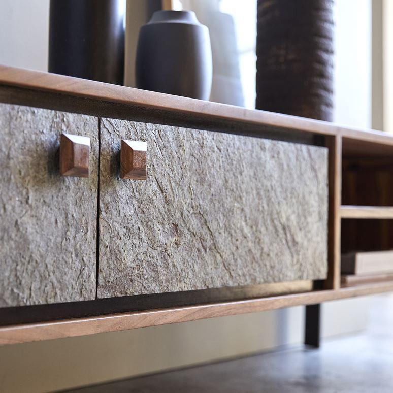 Buy TV Unit - Jarrah Acacia Wood TV Cabinet | TV Wall Unit For Living Room by The home dekor on IKIRU online store