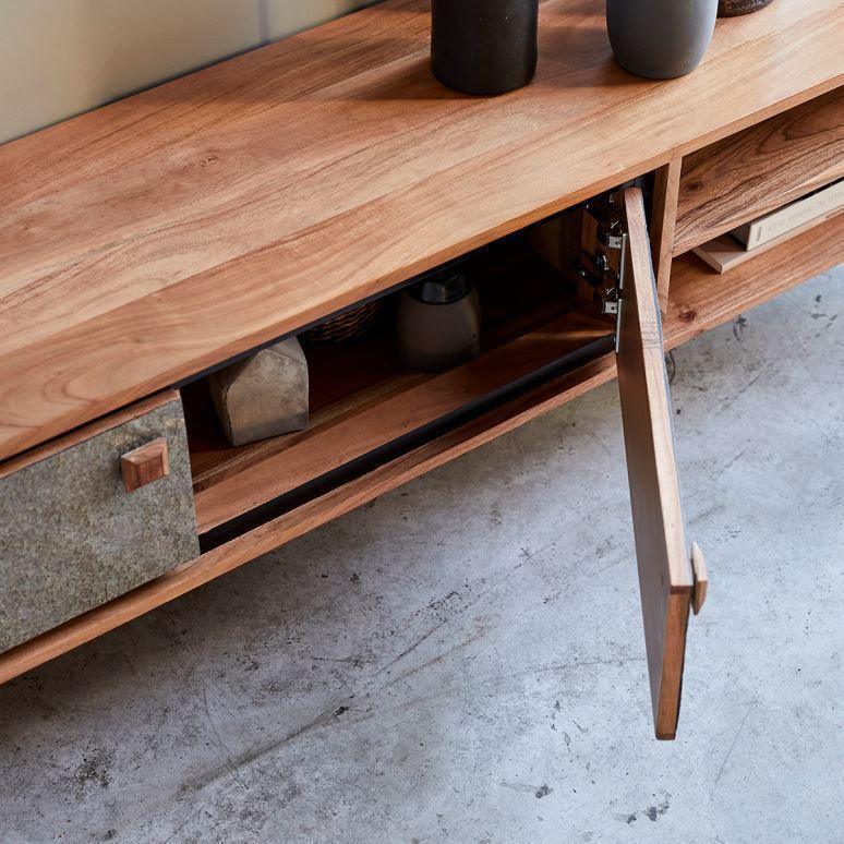 Buy TV Unit - Jarrah Acacia Wood TV Cabinet | TV Wall Unit For Living Room by The home dekor on IKIRU online store