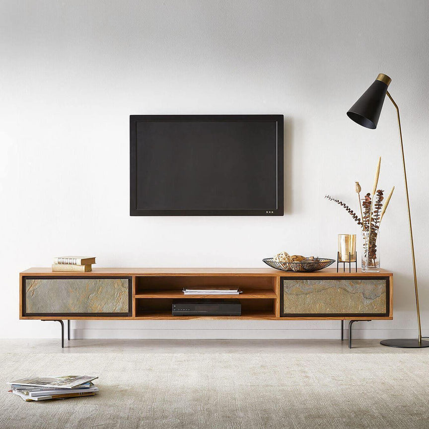 Jarrah Wooden TV Cabinet With Metal Legs | Cabinet Unit For Living Room
