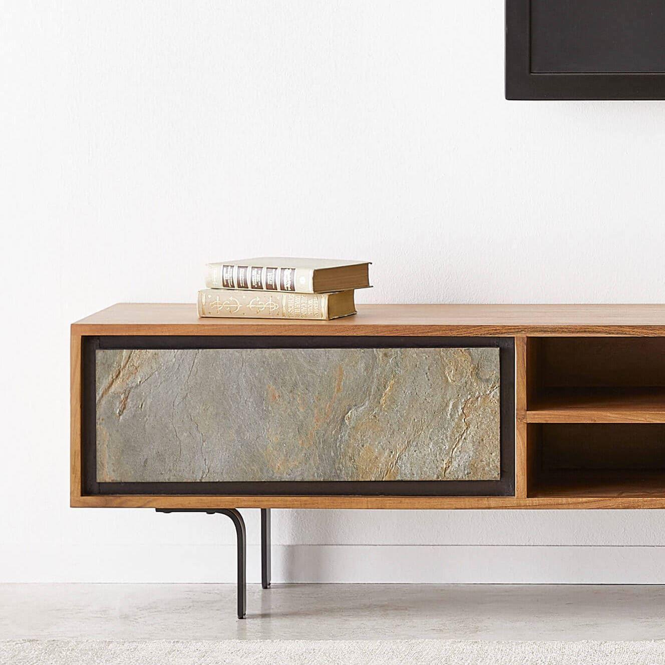 Buy TV Unit - Jarrah Wooden TV Cabinet With Metal Legs | Cabinet Unit For Living Room by The home dekor on IKIRU online store