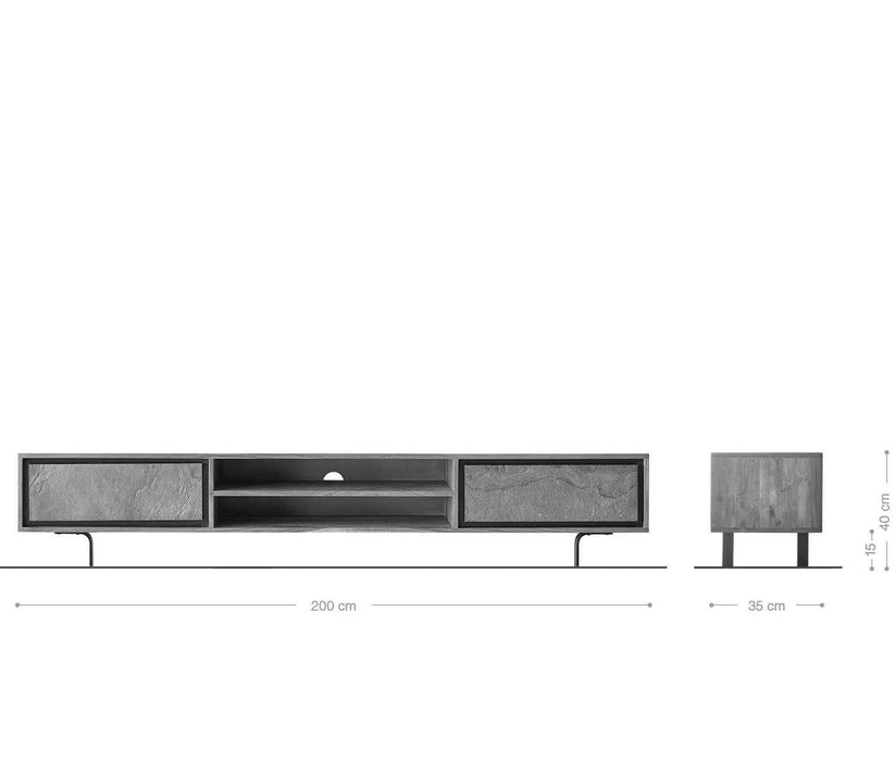 Buy TV Unit - Jarrah Wooden TV Cabinet With Metal Legs | Storage Unit For Living Room by The home dekor on IKIRU online store