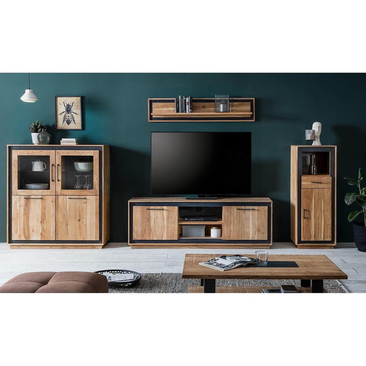 Buy Jarrah Acacia Wood TV Cabinet  TV Wall Unit For Living Room Online -  Ikiru