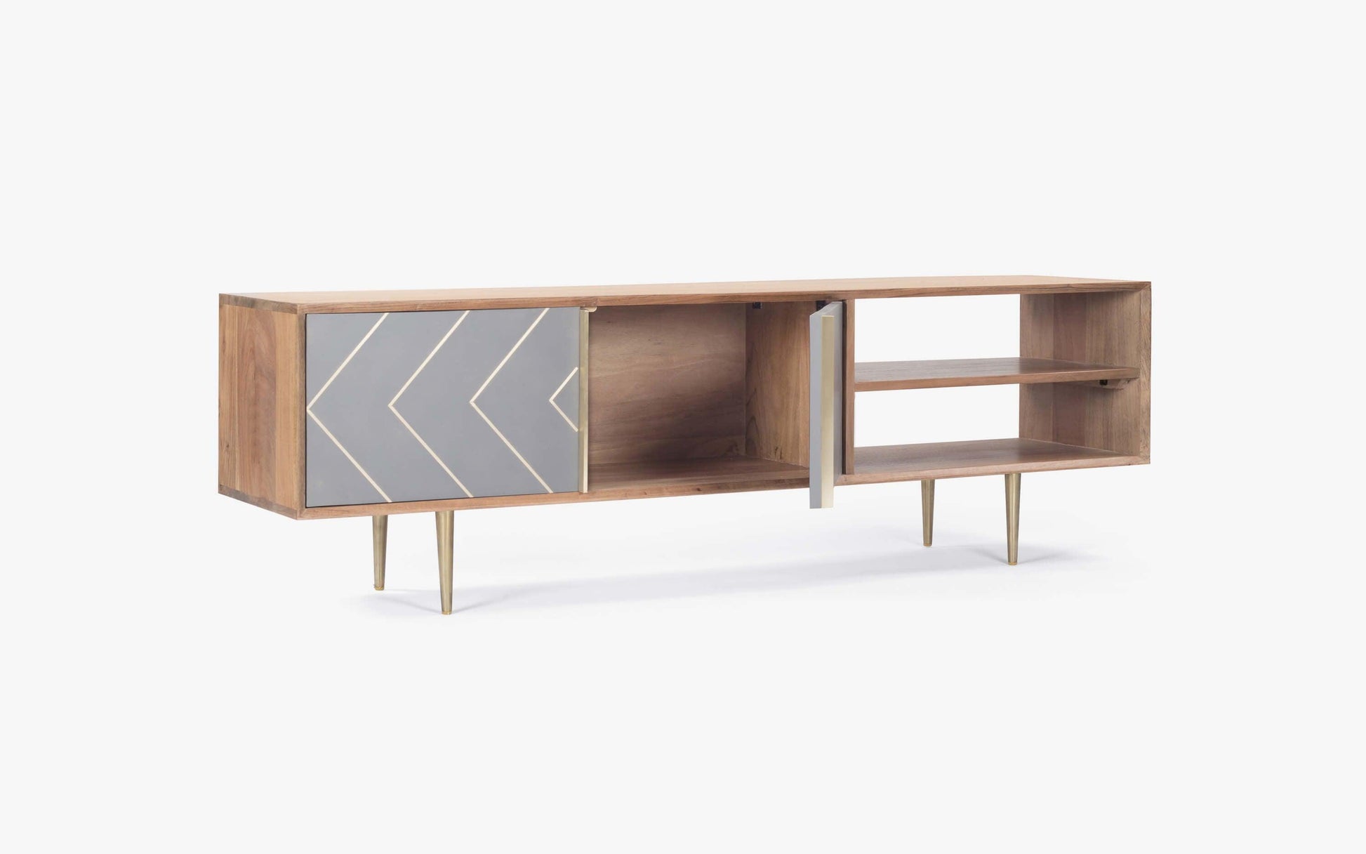 Buy TV Unit - Toshi Solid Acacia Wood TV Console | Tv Stand Cabinet Media Unit For Living Room by Orange Tree on IKIRU online store