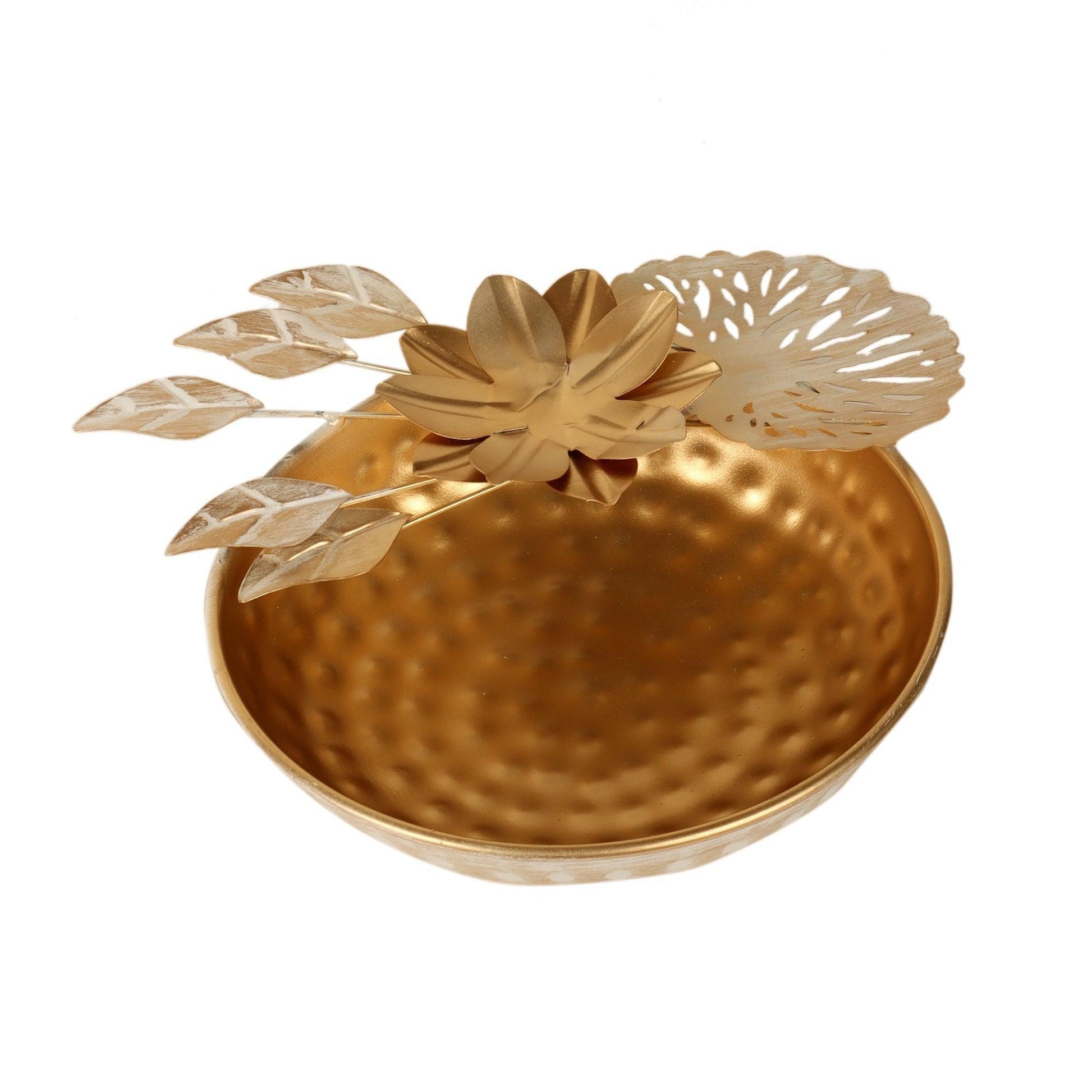 Buy Urli Bowl - Elegant Gold Flower Urli Set Of 3 | Decorative Traditional Bowl For Home by Amaya Decors on IKIRU online store