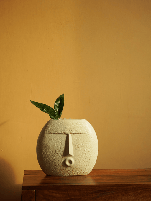 Buy Vase - Blowing Kiss Face Vase For Living Room & Home Decor | Sculpture Flower Pot by Purezento on IKIRU online store