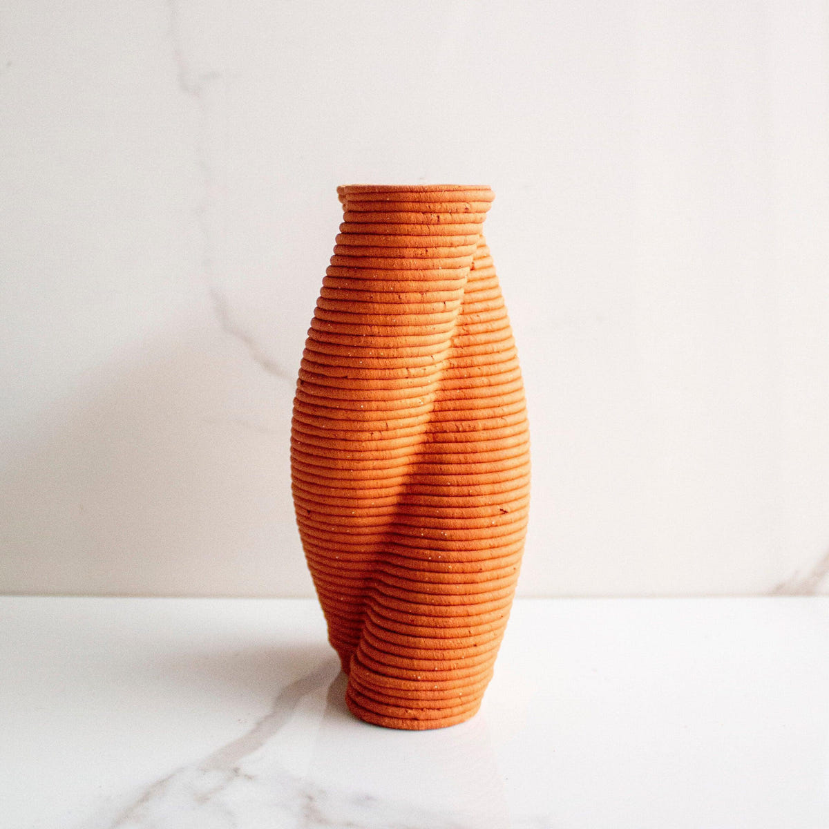 Buy Vase - Brown & Twisted Terracotta Flower Pot | Decorative Vase for Tabletop & Home Decor by Byora Homes on IKIRU online store