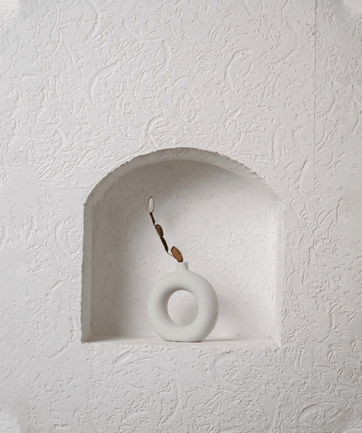 Buy Vase - Ceramic Donut Flower Vase For Living Room & Home Decor, Pastel Blue Color by Purezento on IKIRU online store