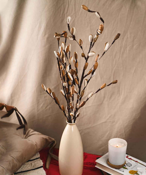 Buy Vase - Ceramic Flower Vase For Living Room Home Decor, Cream Color by Purezento on IKIRU online store