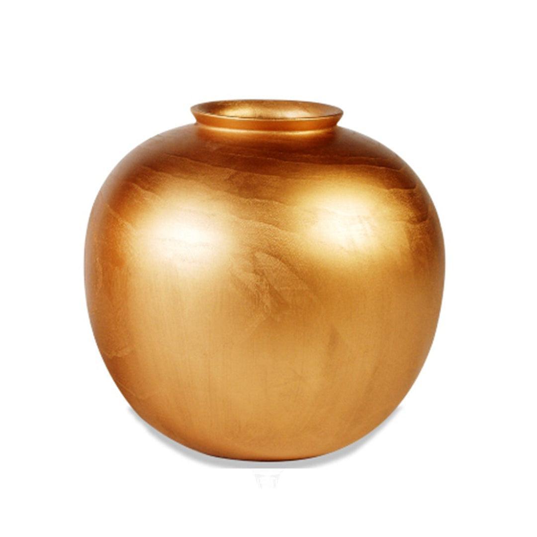 Buy Vase - Decorative Bright Golden Vase | Round Flower Pot For Decor by Home4U on IKIRU online store