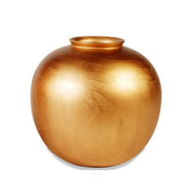 Buy Vase - Decorative Bright Golden Vase | Round Flower Pot For Decor by Home4U on IKIRU online store