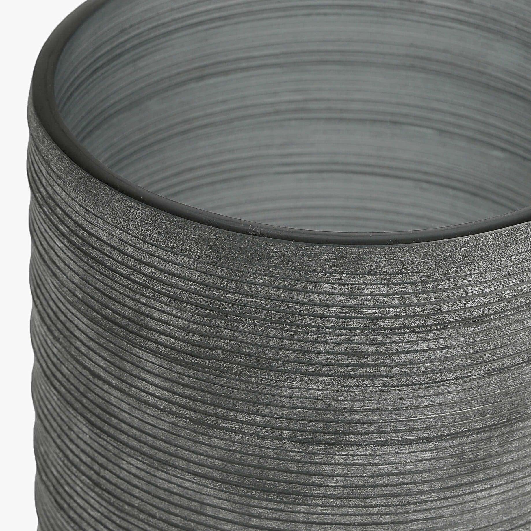 Buy Vase - Decorative Grey Finish Cylindrical Glass Flower Vase For Home Decor by Orange Tree on IKIRU online store