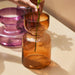 Buy Vase - Decorative Lilac Glass Vase | Flower Pot For Home Decor & Living Room Set of 2 by Muun Home on IKIRU online store